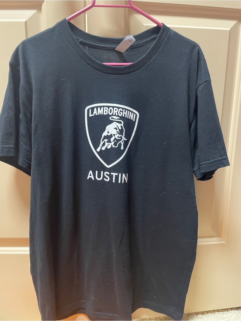 Lamborghini Black Tee with White Logo